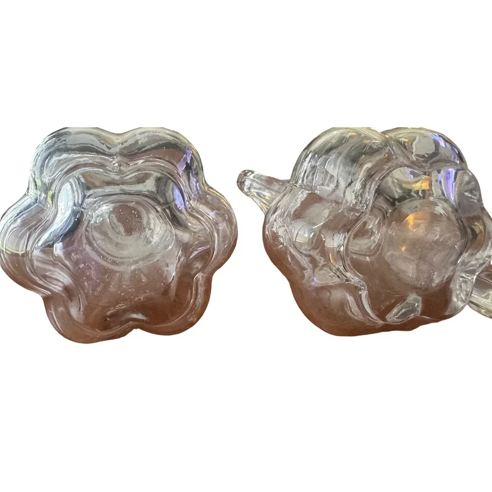 Vintage 50s Clear Glass Cruet Set Duncan and Miller with Stoppers 2pc EUC 4